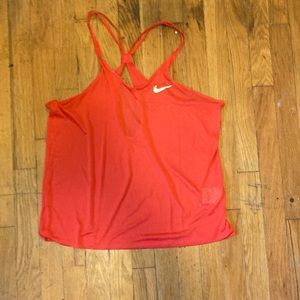 Red lightweight nike dri fit tank top